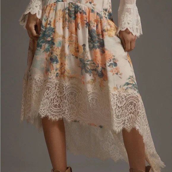 Anthropologie Asymmetrical Lace Skirt - Picture 3 of 9